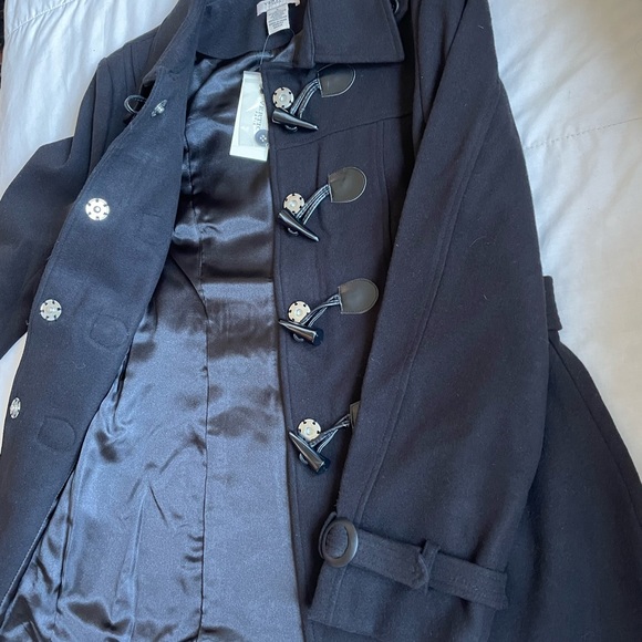 Vértigo Paris Women Classic Duffle Style Toggle Coat Size L Black Dry Clean - Picture 7 of 16